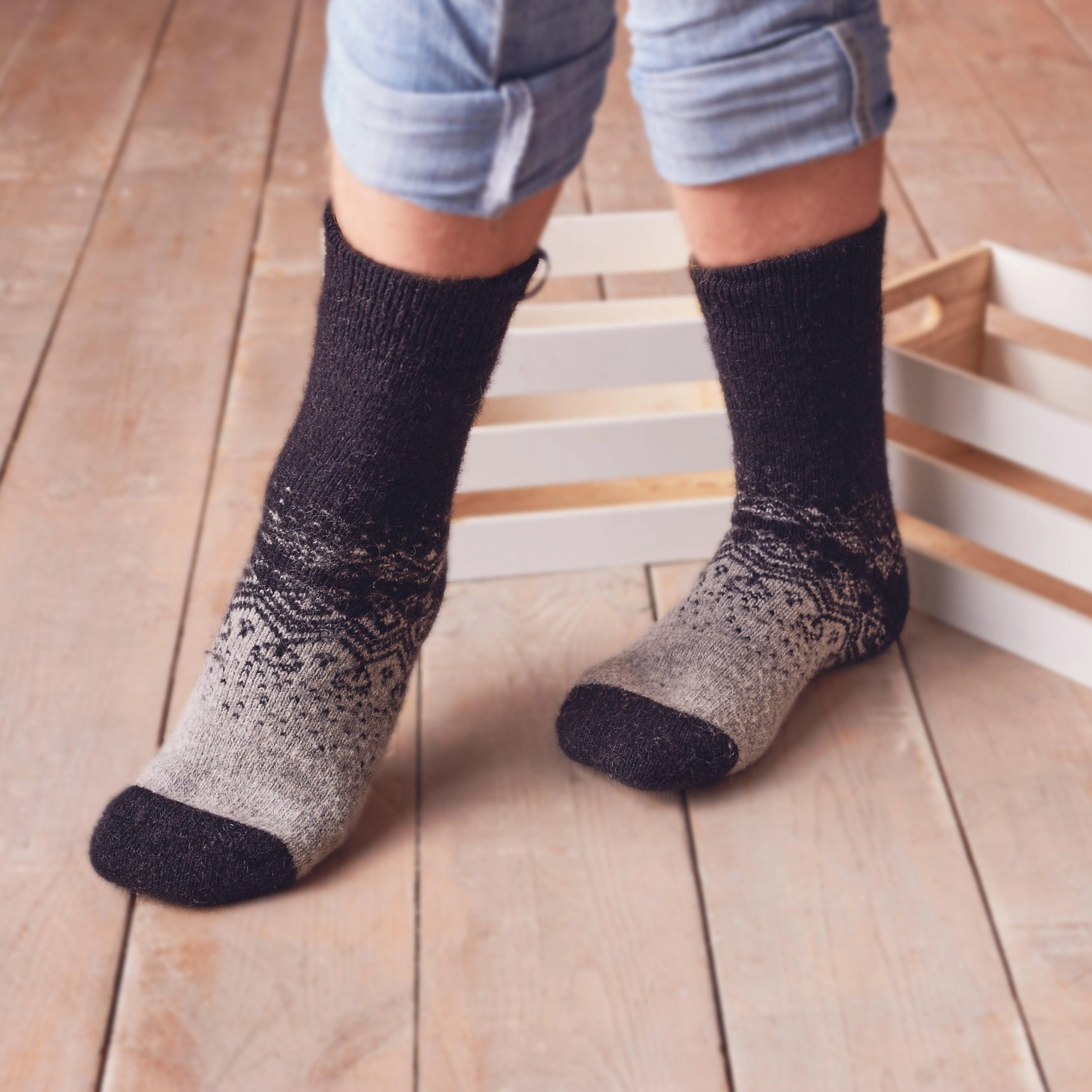 Arctic Night Merino Crew Socks: Conquer Cold in Ultimate Comfort.